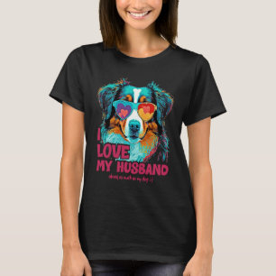 Camiseta Australianshepherddog com óculos de coração Ame My