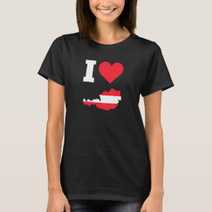 Camiseta Áustria Bandeira Áustria I Love Áustria