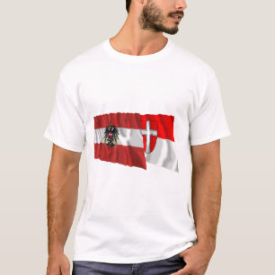 Camiseta Áustria & bandeiras de ondulação de Wien