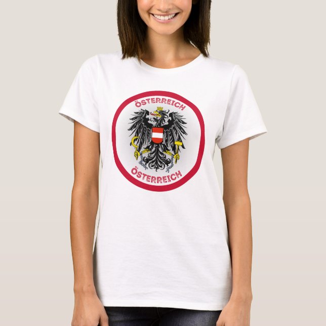 Camiseta Austria Coat of Arms Circle Shape  (Frente)