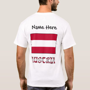 Camiseta Áustria e Bandeira Austríaca Preta Personalizada
