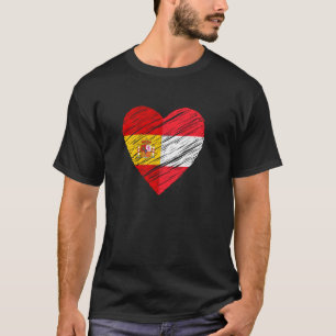 Camiseta Áustria Espanha Coração Espanha Bandeira Austríaca