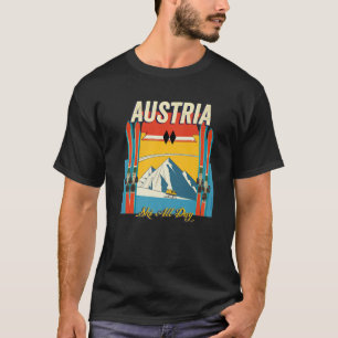 Camiseta Áustria Esqui O Dia Todo - Estilo De Vintage Retro