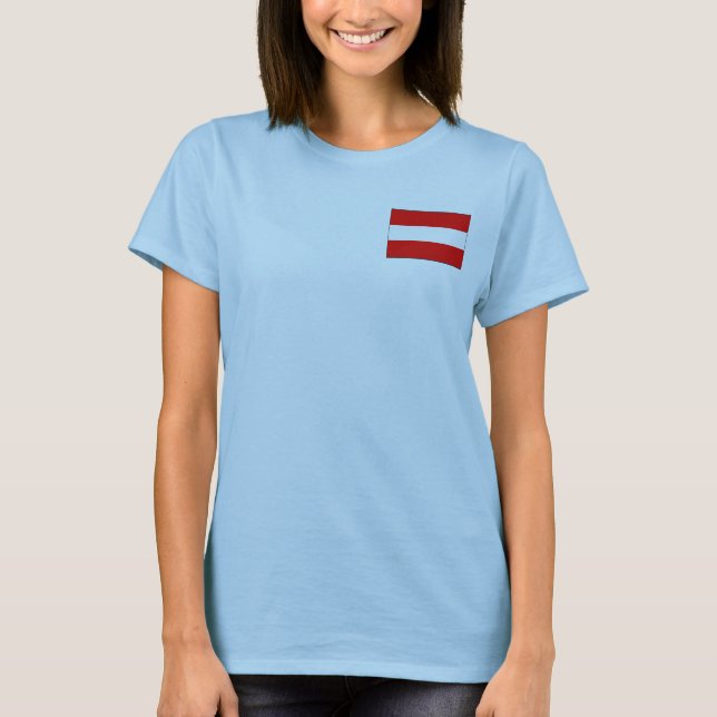 Camiseta Áustria Flag e Map Dk T-Shirt (Frente)