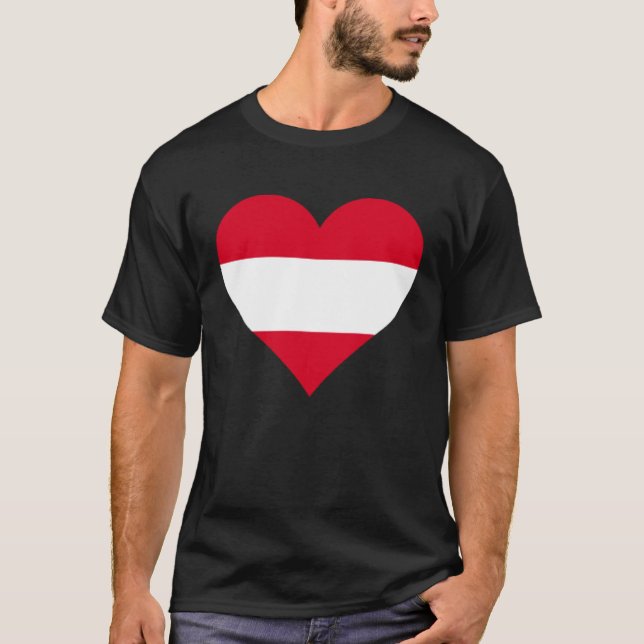 Camiseta Austria Flag Heart Austria Gifts Love Austria (Frente)