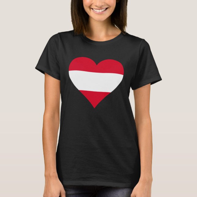 Camiseta Áustria Flag Heart Austria Gifts Love Áustria (Frente)