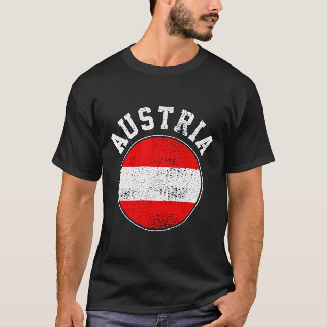 Camiseta Austria Flag Vintage (Frente)