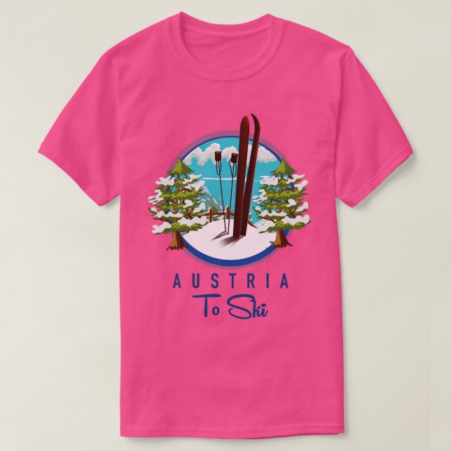 Camiseta Áustria Para Esportes De Esqui (Frente do Design)
