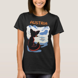 Camiseta Áustria Raposa Alpina Neve Viagem Retro