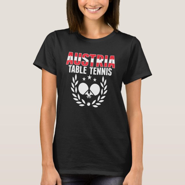 Camiseta Austria Table Tennis   Austrian Ping Pong Supporte (Frente)