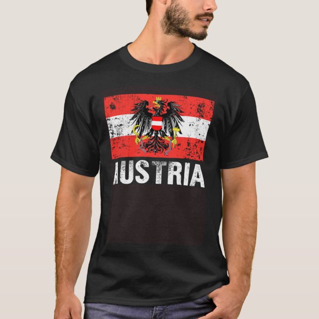Camiseta Austrian Flag Austria Vienna Land der Berge Eagle (Frente)