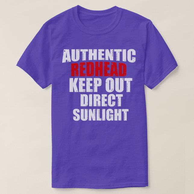 Camiseta Autenticidade de Redhead Mantenha Fora Direta de C (Frente do Design)
