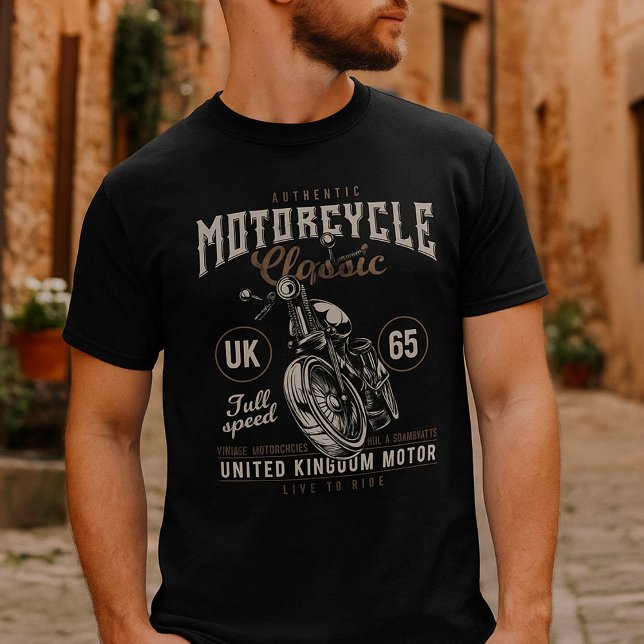 Camiseta Autêntico motociclo clássico (Criador carregado)