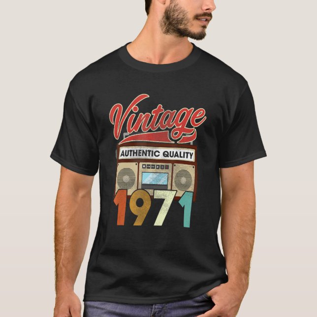 Camiseta Autêntico Quality Radio Vintage 1971 51rua Anivers (Frente)