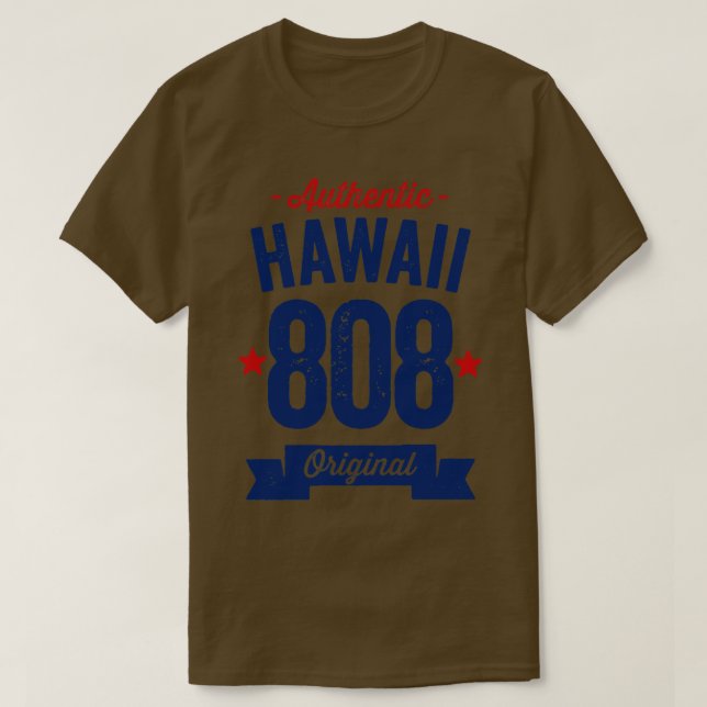 Camiseta Authentic Hawaii 808 Area Code (Frente do Design)