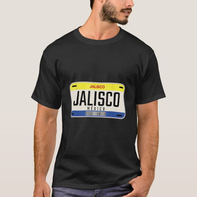Camiseta Authentic Jalisco Mexico License Plate Mexican Cul (Frente)