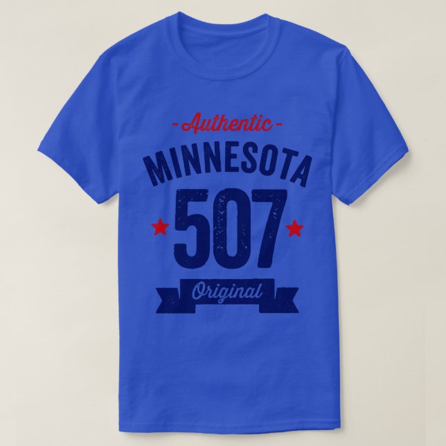 Camiseta Authentic Minnesota 507 Area Code (Frente do Design)
