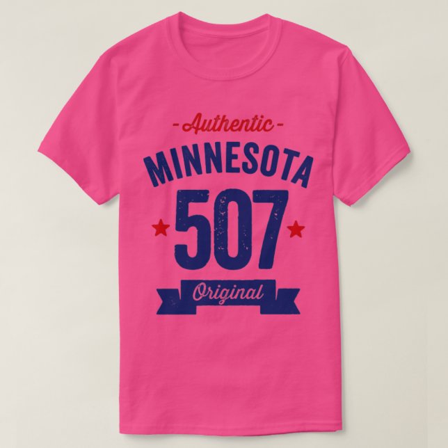 Camiseta Authentic Minnesota 507 Area Code (Frente do Design)