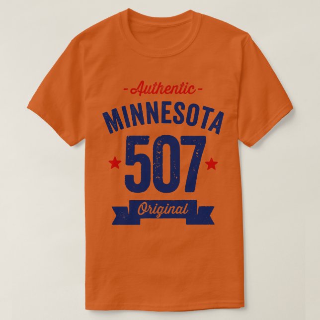 Camiseta Authentic Minnesota 507 Area Code (Frente do Design)