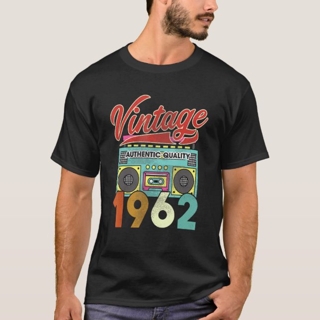 Camiseta Authentic Quality Radio Vintage 1962 60º aniversár (Frente)