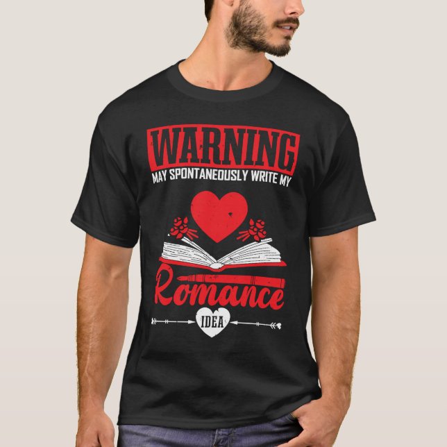 Camiseta Author Lifestyle Warning Romance Idea Writers Nove (Frente)