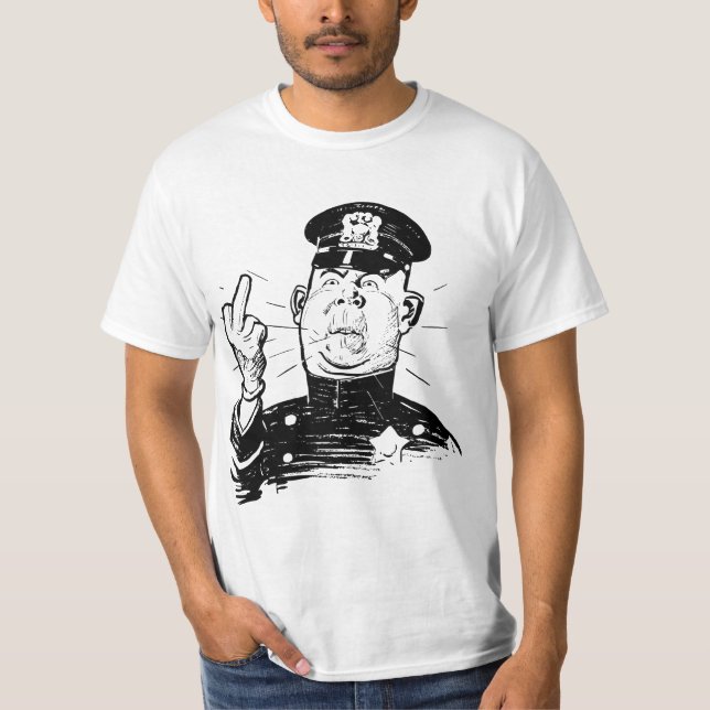 CAMISETA AUTHORITY COP CHARACTER FINGER FLIP (Frente)