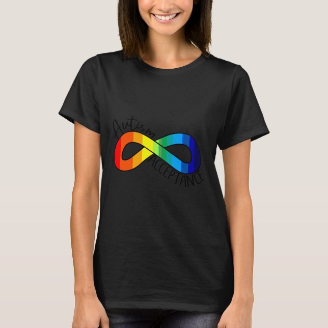 Camiseta Autism Acceptance Rainbow Infinity Symbol (Frente)
