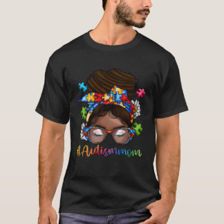 Camiseta Autism Afro Mom Curly Hair American African Autism