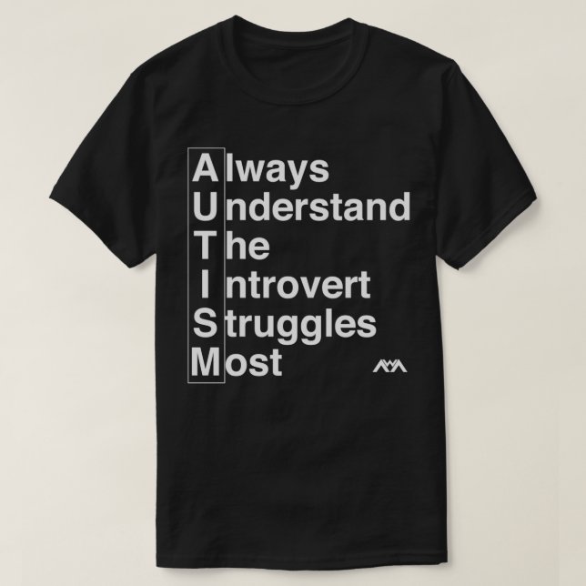 Camiseta AUTISM Always Understand the Introvert Struggles M (Frente do Design)