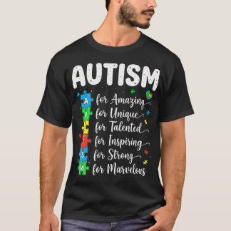 Camiseta Autism Amazing Unique Talented Inspiring Strong