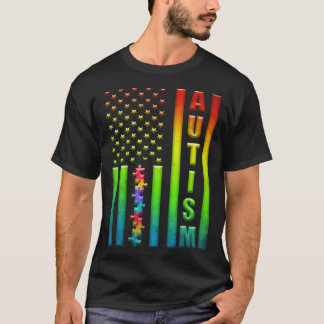 Camiseta Autism American Flag Autism Awareness Life For Men