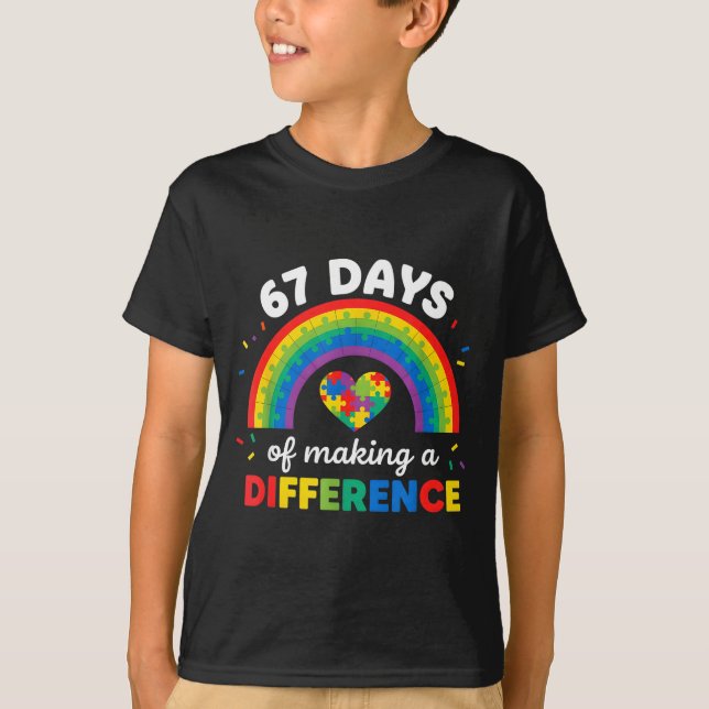 Camiseta Autism Awareness 67 Days Of Making A Difference 6  (Frente)