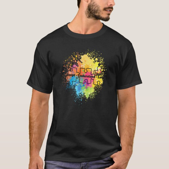 Camiseta Autism Awareness Accept Understand Love Support Te (Frente)