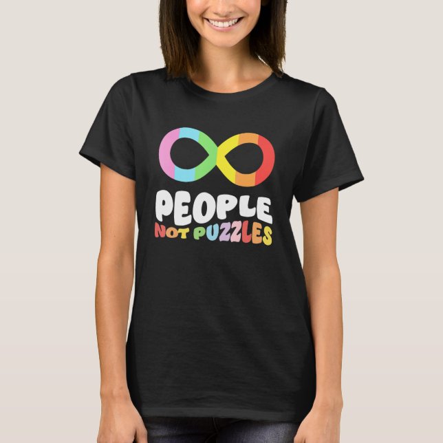 Camiseta Autism Awareness Acceptance People Not Puzzles Wom (Frente)
