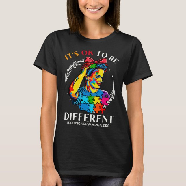 Camiseta Autism Awareness Acceptance Rosie Its Ok To Be Dif (Frente)