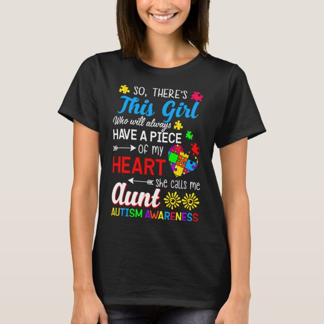 Camiseta Autism Awareness Aunt Autism Awareness (Frente)