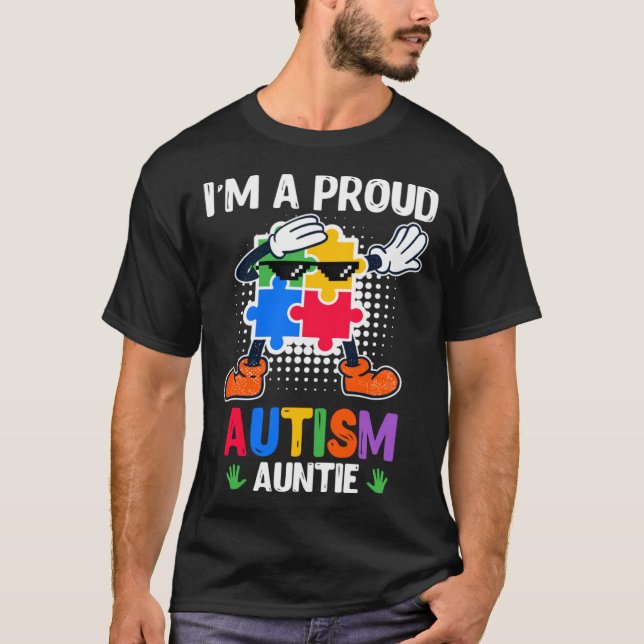 Camiseta Autism Awareness Aunt Autistic Child Diversity  2 (Frente)