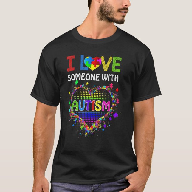 Camiseta Autism Awareness Autism Mom I Love Someone With Au (Frente)