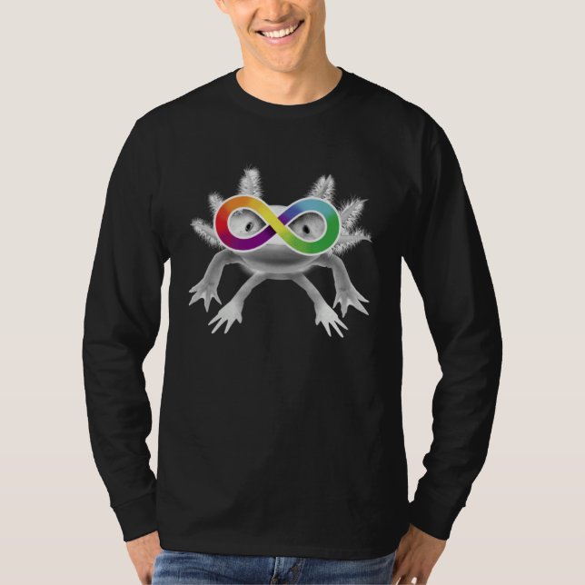 Camiseta Autism Awareness Axolotl with Infinity Symbol Glas (Frente)