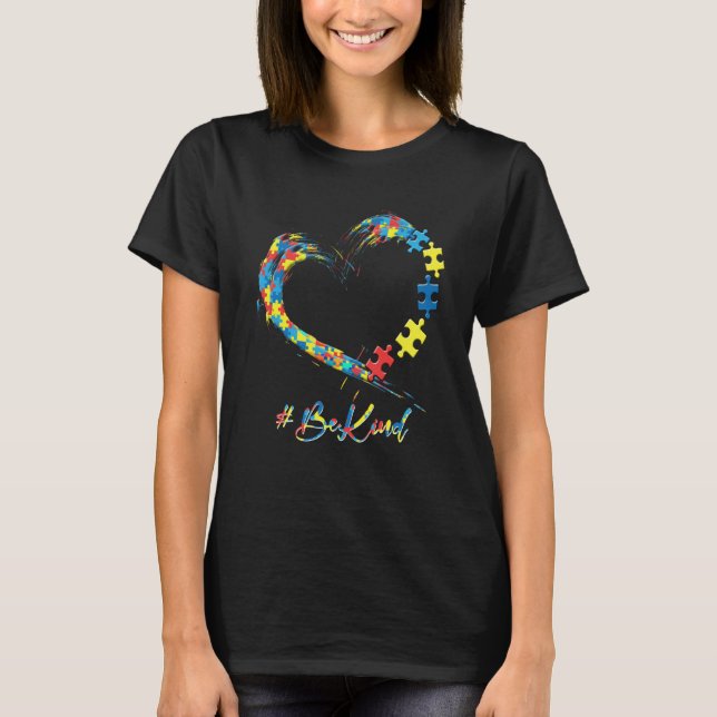 Camiseta Autism Awareness Be Kind Kindness Heart Puzzle (Frente)