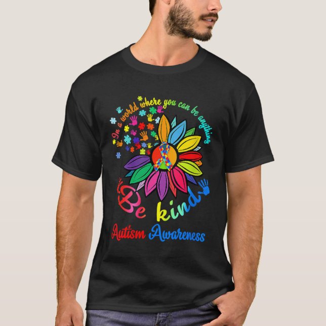 Camiseta Autism Awareness   Be Kind Puzzle Heart Kindness (Frente)