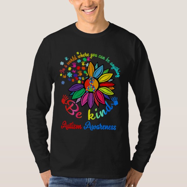 Camiseta Autism Awareness   Be Kind Puzzle Heart Kindness (Frente)