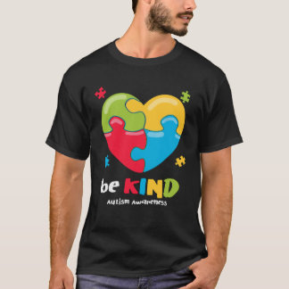 Camiseta Autism Awareness   Be Kind Puzzle Heart Kindness  