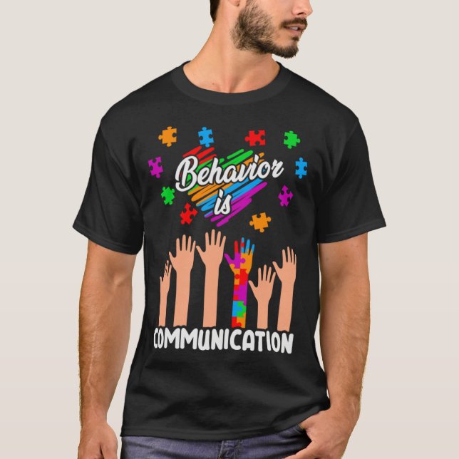 Camiseta Autism Awareness Behavior Is Communication Support (Frente)