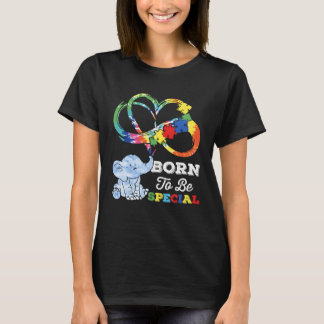 Camiseta Autism Awareness Born Special Elephant Infinity Lo