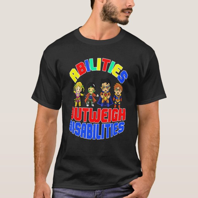 Camiseta Autism Awareness Boy Abilities Outweigh Disabiliti (Frente)
