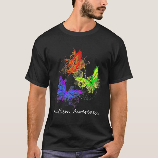 Camiseta Autism Awareness Butterflies Without Puzzle Pieces (Frente)