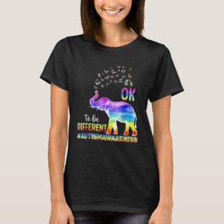 Camiseta Autism Awareness Butterfly Elephant It s Ok To Be 