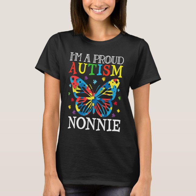 Camiseta Autism Awareness Butterfly I'm a Proud Autism Nonn (Frente)