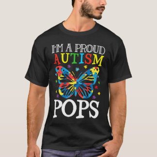 Camiseta Autism Awareness Butterfly I'm a Proud Autism Pops